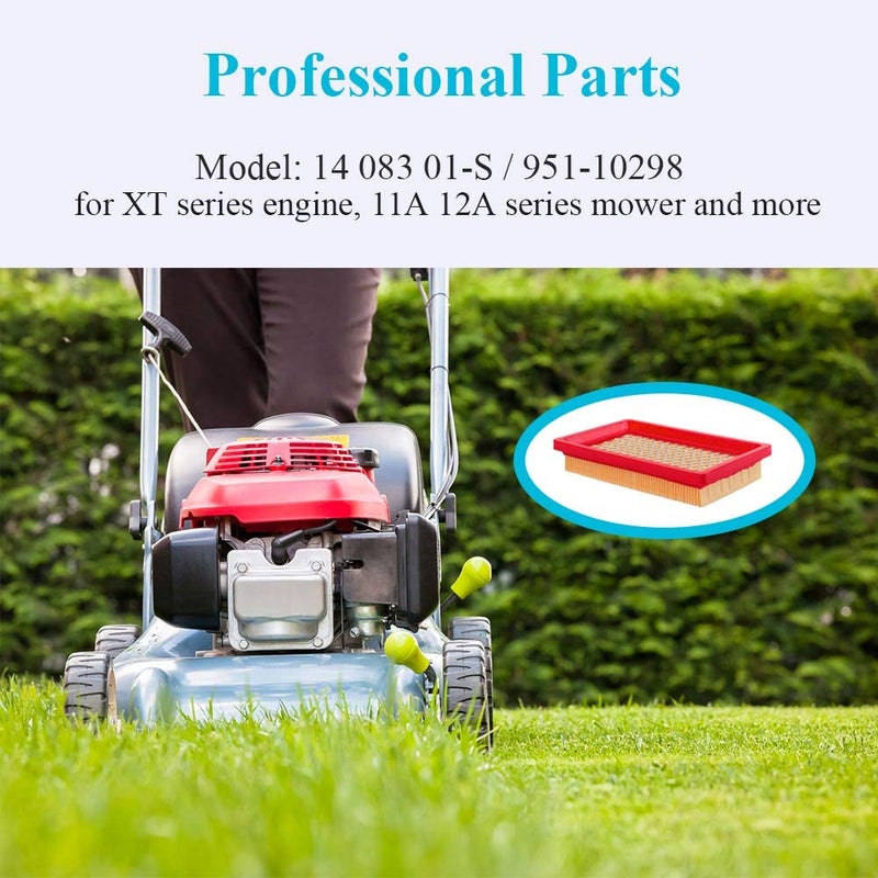 HOODELL فلتر هواء HOODELL 2 حزمة 951-10298 + مُنظف مسبق لـ MTD Cub Cadet SC100 951-14632، Kohler 14 083 01-S، 5-5/8 × 3-1/2 بوصة فلتر هواء جزازة العشب - Image 3